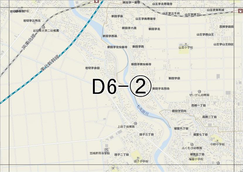 位置図　D6-(2)　宮城野区岩切,福室方面