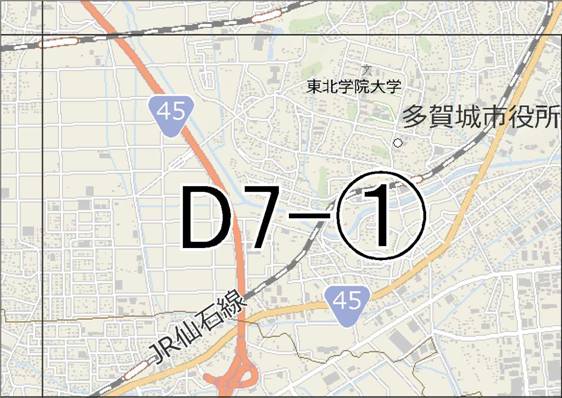 位置図　D7　宮城野区蒲生,中野方面(1)