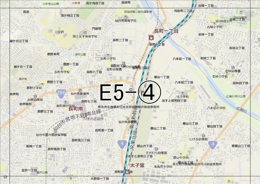 位置図　E5-(4)　太白区長町,郡山方面