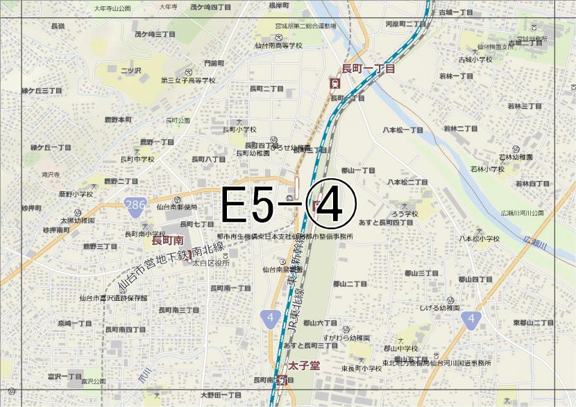 位置図　E5-(4)　太白区長町,郡山方面
