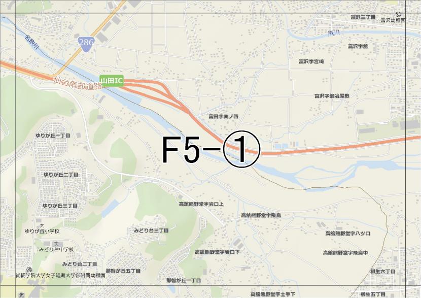 仙台市宅地造成履歴等情報マップ　F5-(1)太白区富田,富沢方面