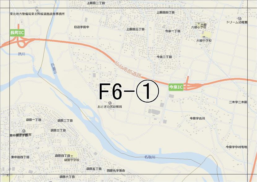 位置図　F6-(1)　若林区日辺,太白区袋原方面