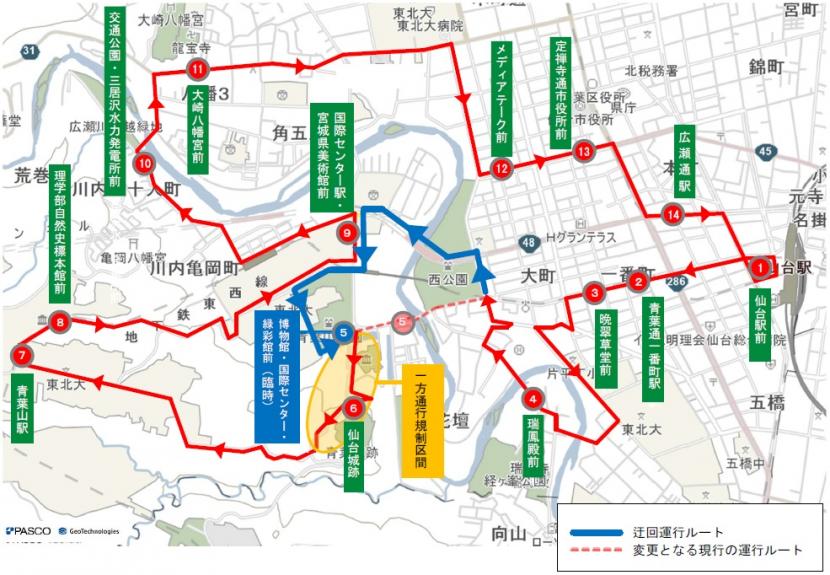 るーぷる仙台運行経路