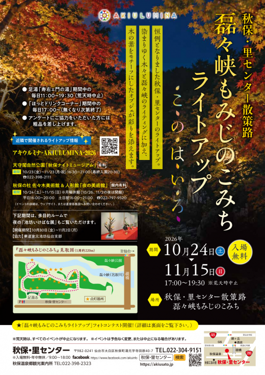 もみじのこみちライトアップ