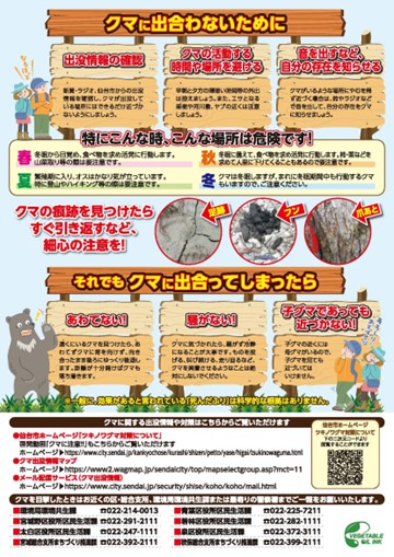 クマに注意！チラシ裏