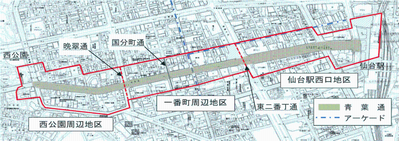 青葉通地区指定区域図