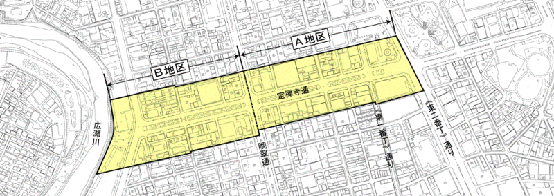 定禅寺通地区指定区域図