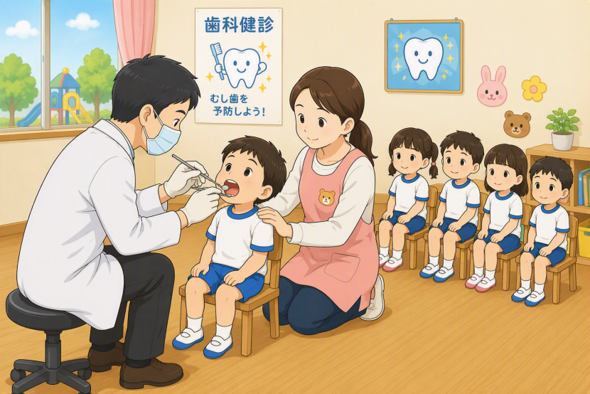 保育所・幼稚園・認定こども園等歯科健診イメージ図