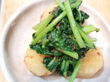 焼き長芋と青菜の煮浸しの応募レシピ写真