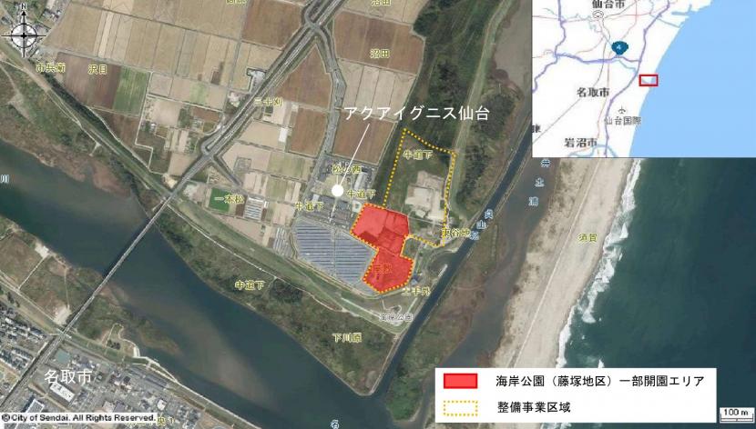 海岸公園(藤塚地区)開園エリア図