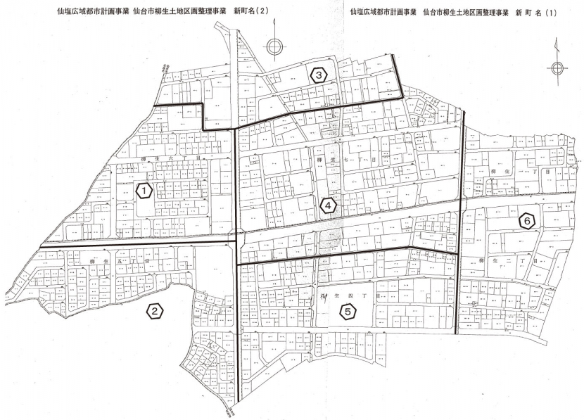 柳生地区の区割図