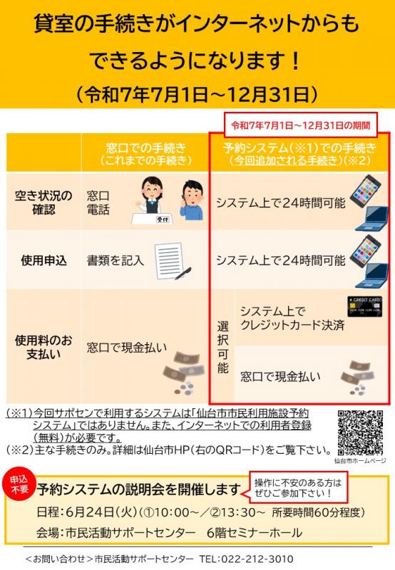 サポセン予約システムチラシ