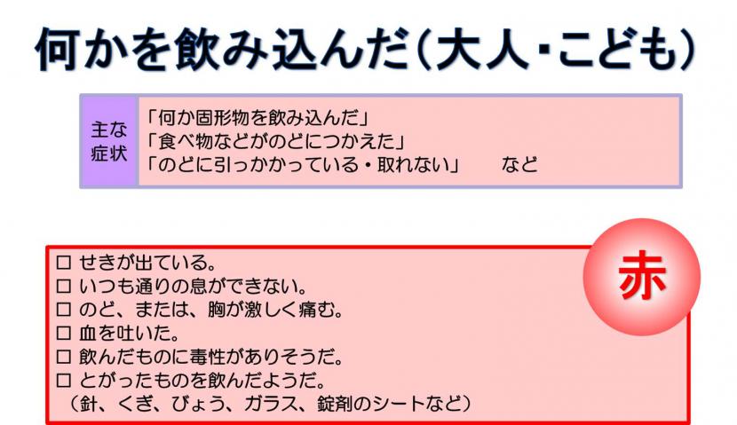 今すぐに119番通報するべき何かを飲み込んだ時の症状