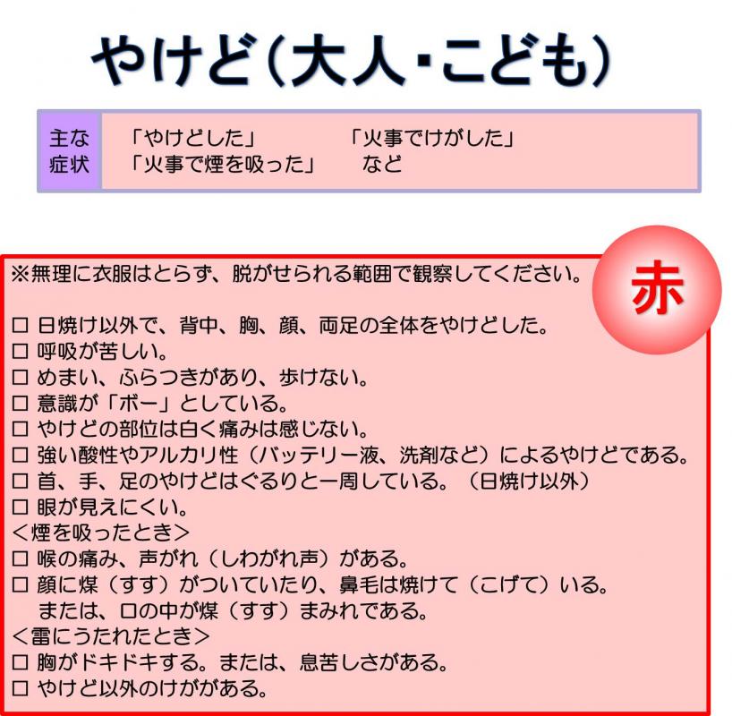 今すぐに119番通報するべきやけど症状