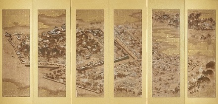 宇和島城下絵図屏風