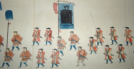 安政四年正月三日御野初之節片倉小十郎父子孫三人之行列