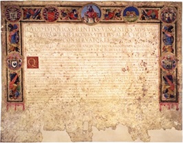 画像／ローマ市公民権証書