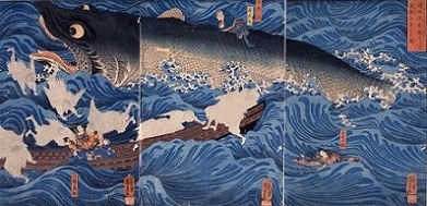讃岐院眷属をして為朝をすくふ図　歌川国芳画