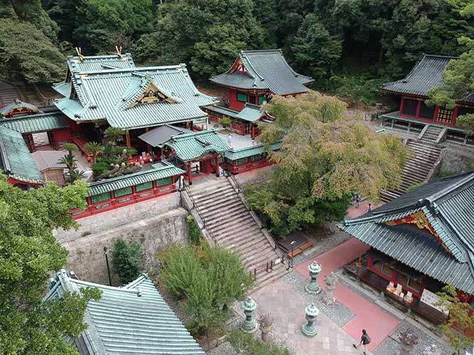 久能山東照宮社殿（空撮）