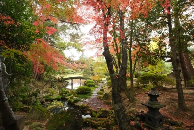 紅葉の輪王寺庭園（撮影：彦坂俊夫）