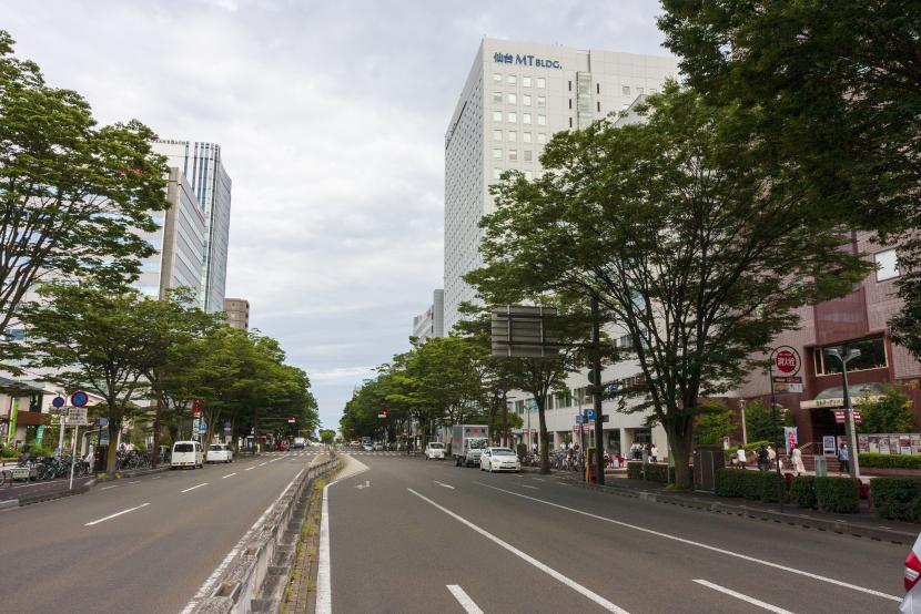 仙台駅から東に伸びる大通り