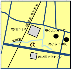 若林区ふるさと広場の地図