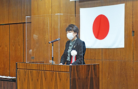表彰式における市長の様子1