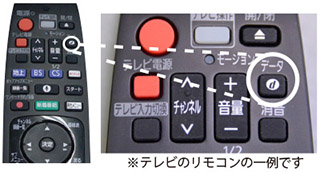写真：テレビのリモコンの一例