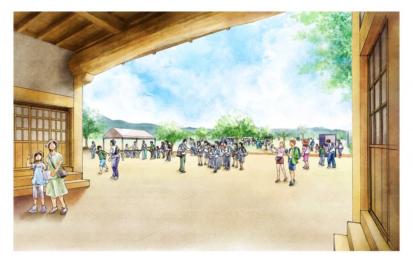 大手門下から見た大手門南西エリアの整備イメージ図