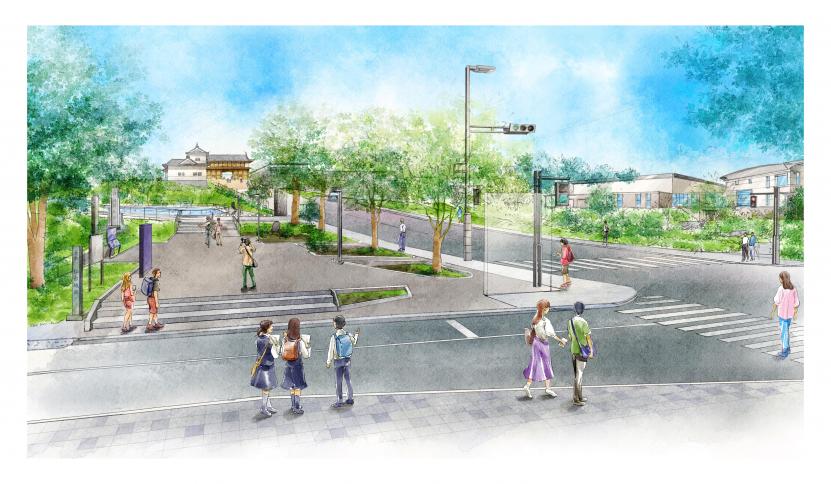 仙臺緑彩館から見た大手門の整備イメージ図