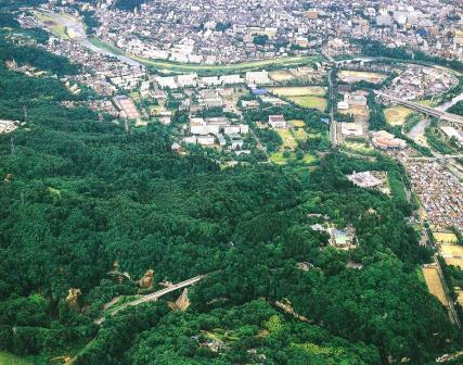 仙台城跡空撮（南から）