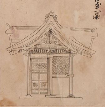 仙台城及び江戸上屋敷主要建物姿絵図」（御成門部分）江戸時代　仙台市博物館所蔵