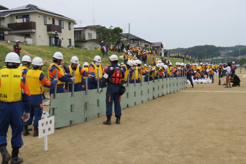 若林消防団南材分団水防訓練