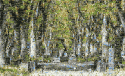 参加者から募集した思い出の写真285枚で制作したモザイクアート