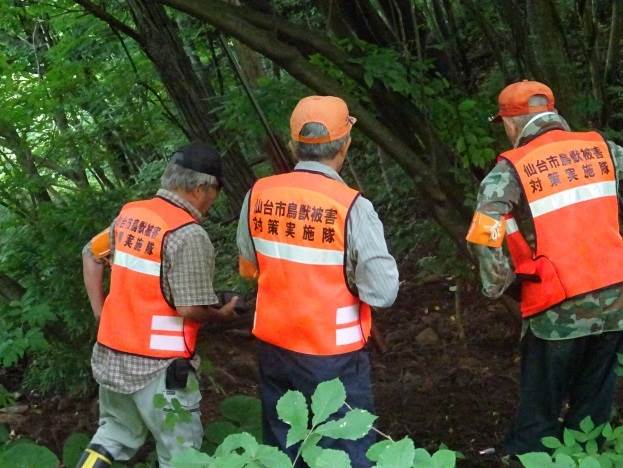 仙台市鳥獣被害対策実施隊（南第一隊・南第二隊）の活動の様子