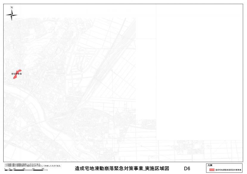 宮城野区岩切字若宮周辺の事業区域図