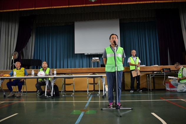 開会式での沖野中学校区災害対策委員会委員長の挨拶