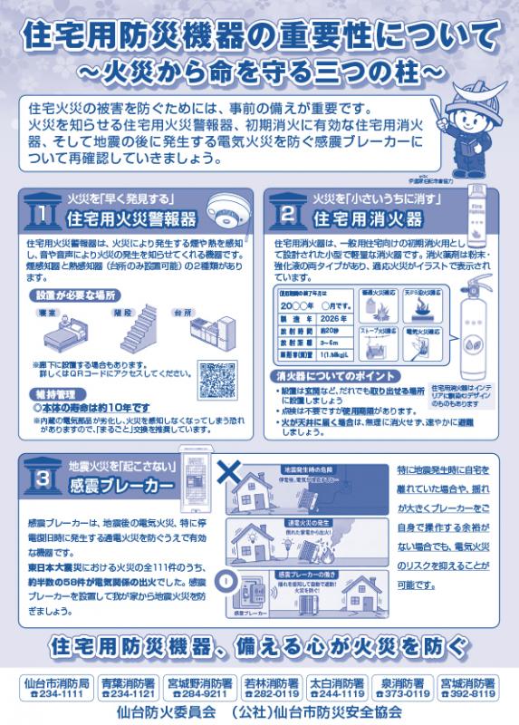 春の火災予防運動チラシの裏