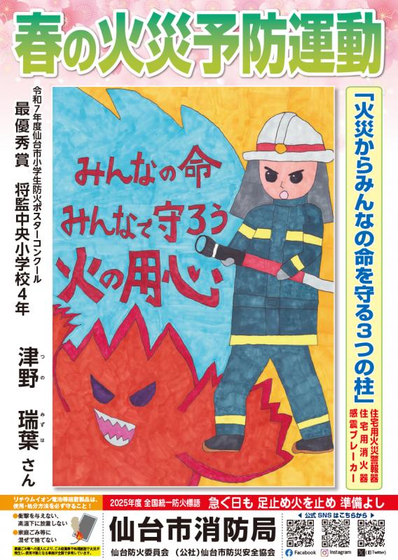 春の火災予防運動ポスター