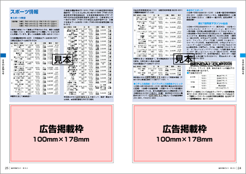 市政だよりの広告掲載枠の写真