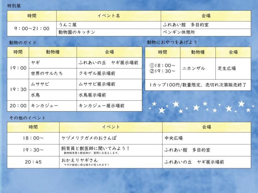 ナイトズージアムイベントスケジュール