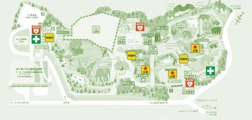 救護室、AED設置場所