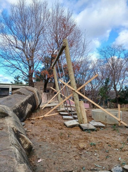 一度傾いてしまった登り棒