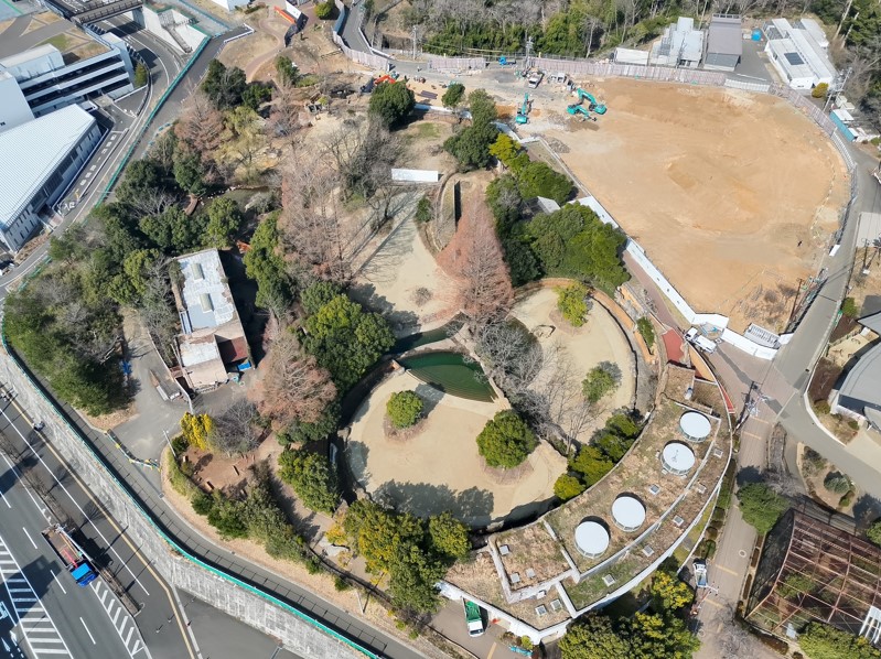 令和8年3月のアフリカ園の航空写真